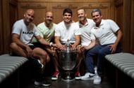Carlos Alcaraz with his team.